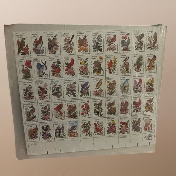MNH Scott #1953-2002 50 State Birds & Flowers 20 Cent Stamp Sheet of 50 Stamps - Picture 3 of 5